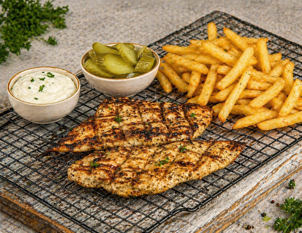 Grilled Chicken Breast with Fries