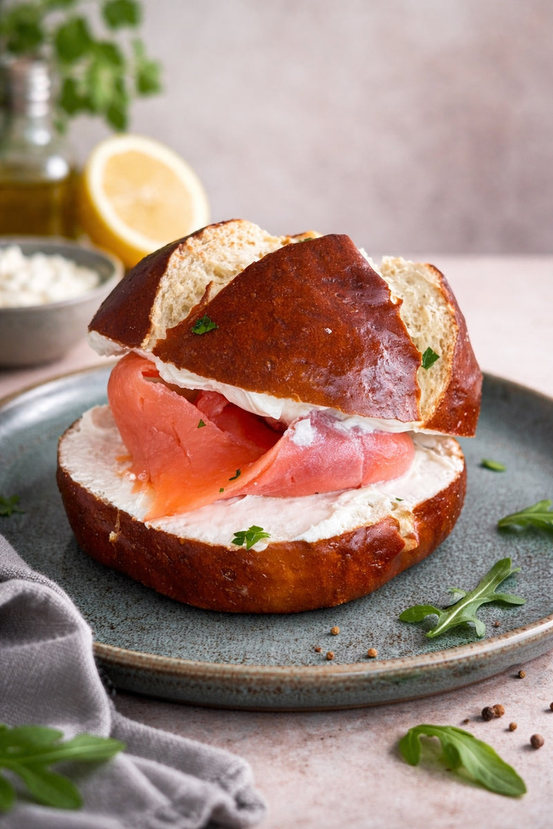 Pretzel Salmon Sandwich