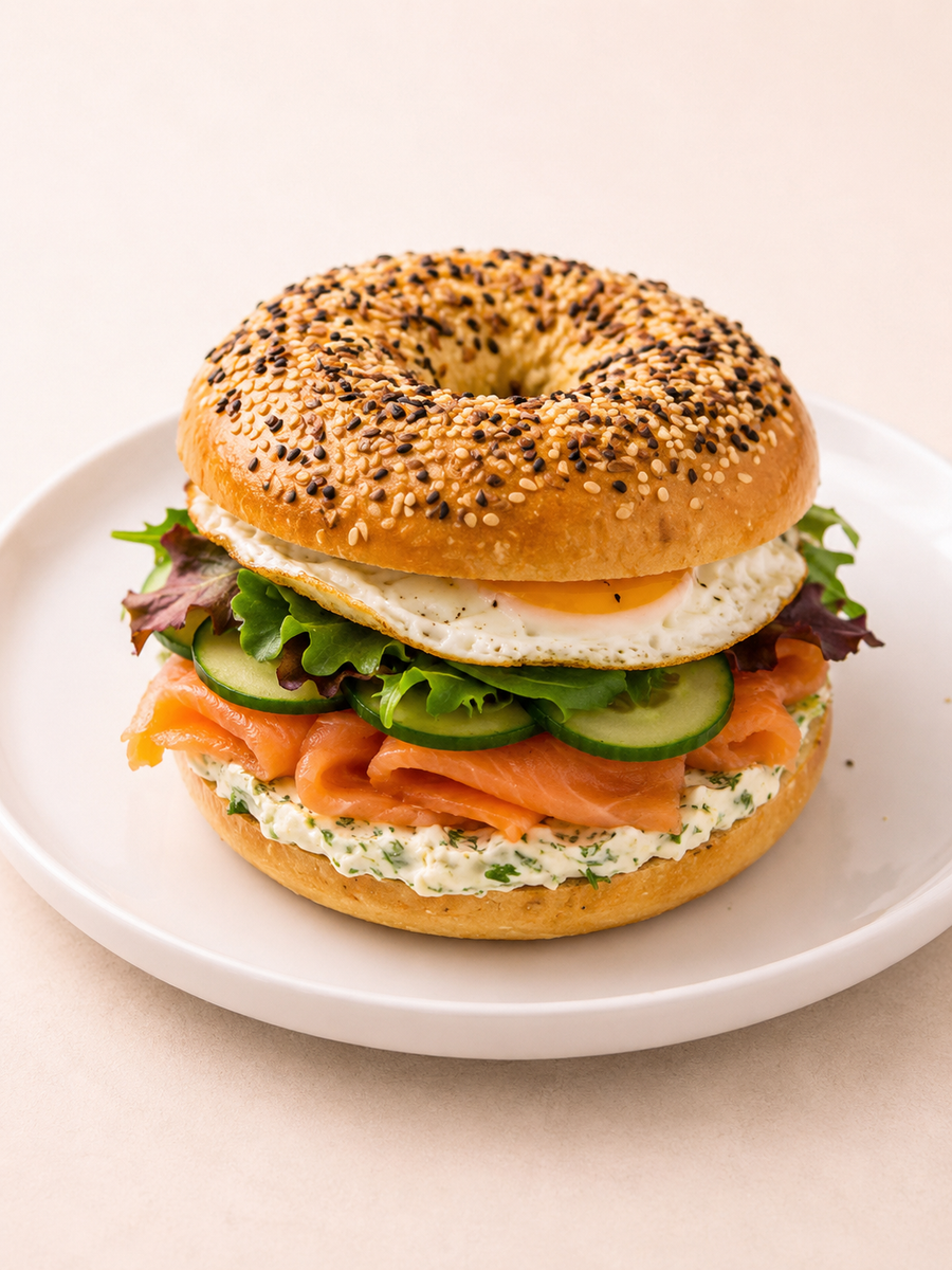 High Protein Bagel Sandwich