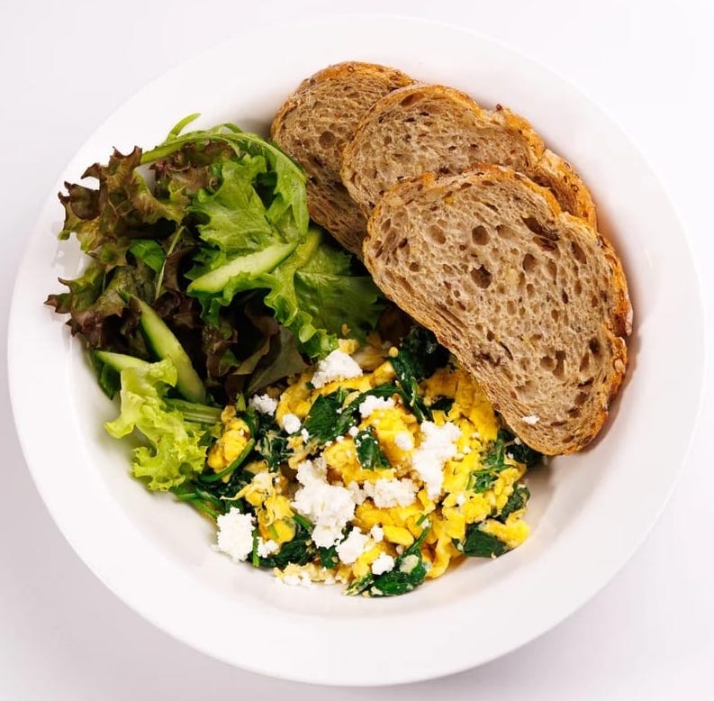 Spinach and Feta Scrambled Eggs